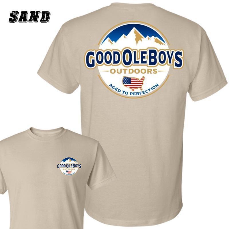 Good Ole Boys T-Shirt - Sweatshirt - Hoodie, Drinking Graphic Tee, Mountain and American Flag Graphic Shirt, Casual Tee for Outdoor Enthusiasts, Men's Graphic Tees