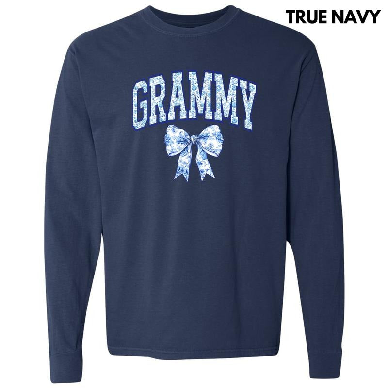 Grammy Ginger Jar Florals Long Sleeve Comfort Colors T-Shirt 'NLB'