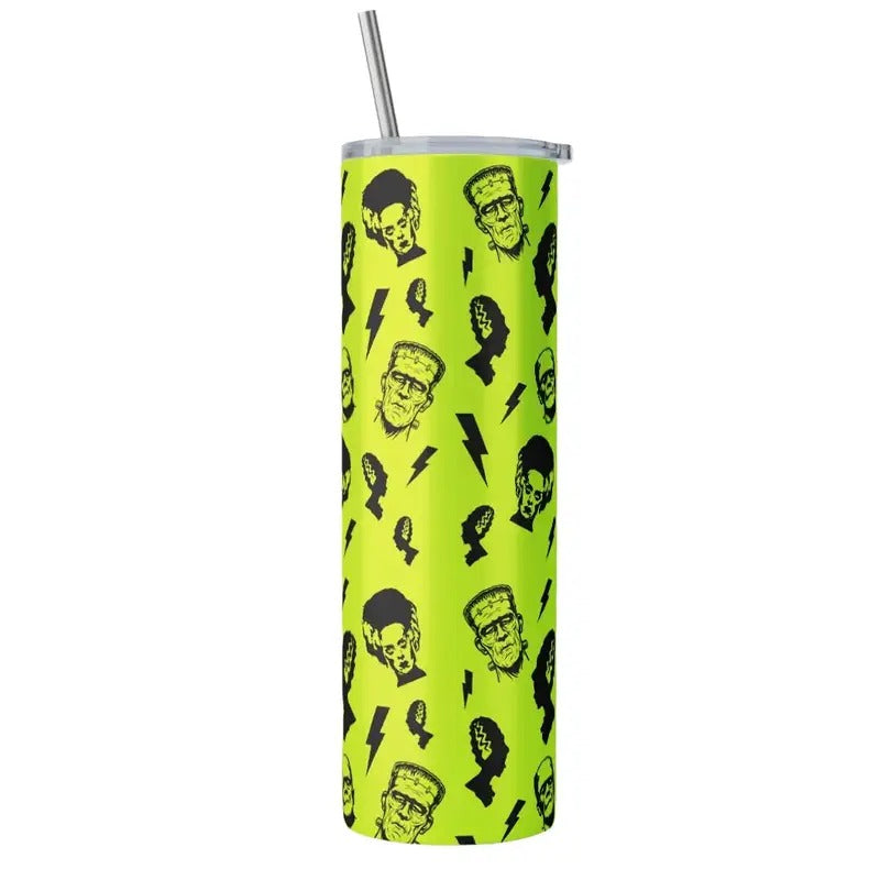 Green Frankenstein Print - 20oz Tumbler, Monster Lover, Green Frankenstein Print