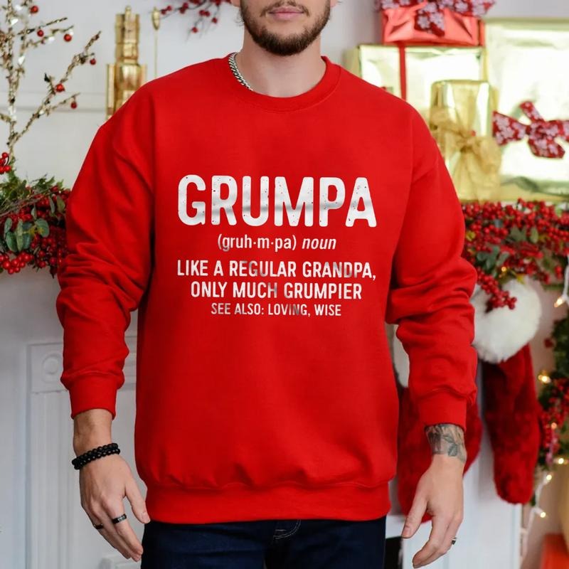 Grumpa Like A Regular Grandpa Only Grumpier T Shirt, Funny Mens Papa Hoodie, Grumpa Definition Sweatshirt, Unisex Crewneck Pullover Tee, Casual Clothing