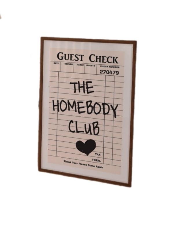 Guest Check Print, The Homebody Club Print, Retro, Western Wall Art, Cowgirl Print, Funky Decor, Poster Prints No Frame, Gifts For Her Wall Art Decor, Wall Decoration, Abstract Wall Art, Gifts For Birthday Christmas Xmas Landscape Ornaments Photo