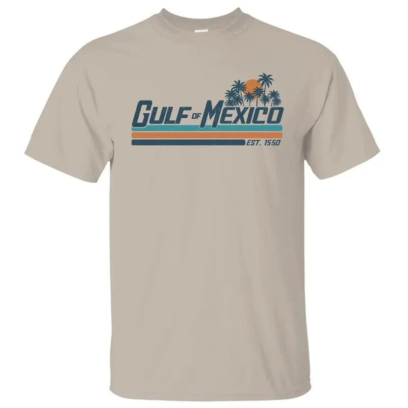 Gulf Coast Shirt, Gulf of Mexico Shirt , Texas Alabama Mississippi Florida Beach American Mexican Crewneck Unisex Cotton T-shirt for Women for Men