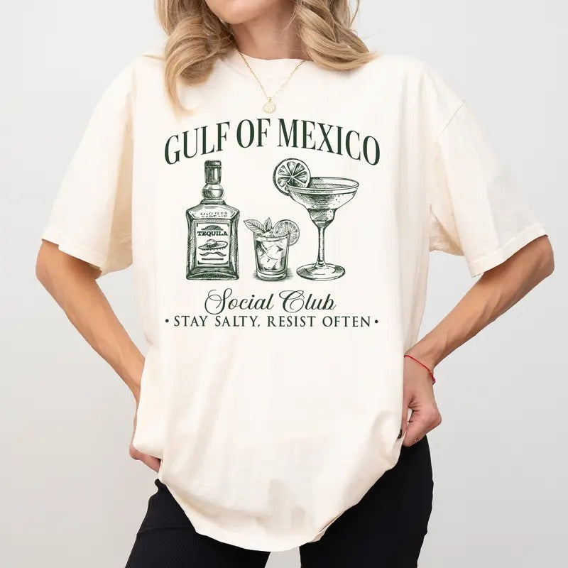 Gulf of Mexico Comfort Colors Shirt, Gulf of Mexico Social Club T-shirt, Stay Salty Women Shirt, Mexico Tee, Summer Clothing