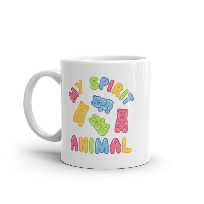Gummy Bear Spirit Animal Mug Funny Candy Graphic Novelty Coffee Cup-11oz Funny Coffee Mugs Ceramic Printed Drinkware Cup