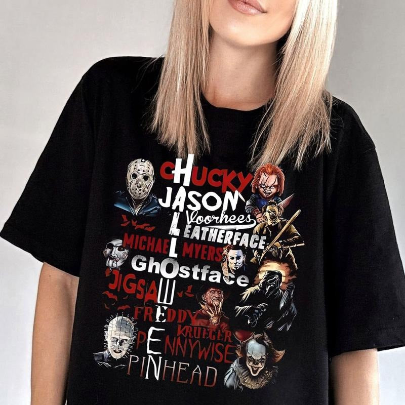 H0rror Characters Shirt, Halloween Horror Characters Shirt