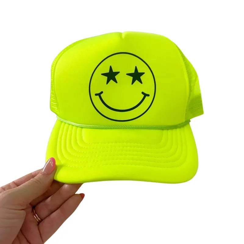 HAT - Starry Eyed Happy Face Foam Mesh Trucker Hat 'NLB'