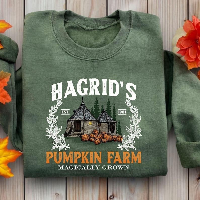 Hagrid's Pumpkin Farm Sweatshirt, Thanksgiving 2024, Fall Sweatshirt, Halloween Sweatshirt, Pumpkin Sweatshirt, Book Lover Gift T-shirt, sweater and Hoodie