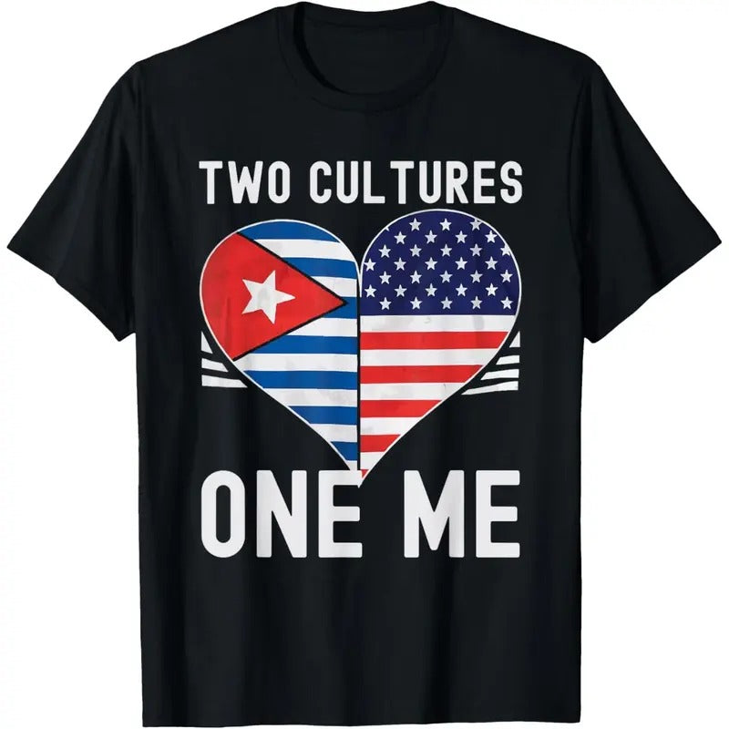 Half Cuban Half American USA Flag Cuba America T-Shirt made in usa