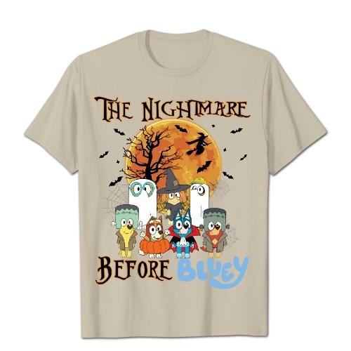 Halloween Blueyy T-Shirt, Horro Halloween The Nightmare Before Blueyy T-Shirt, Gift For Fan, Gift For Her, Gift For Him Fabric Fit Classic Menswear