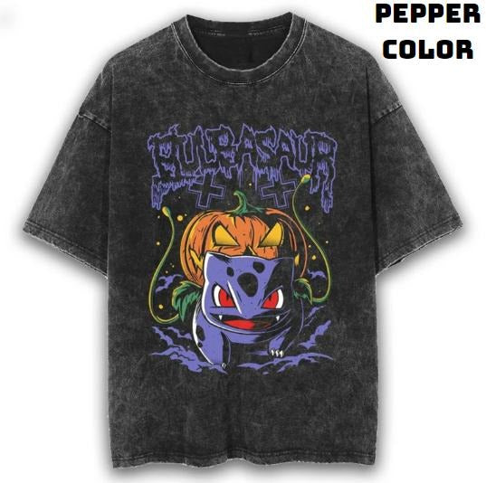 Halloween Bulbasaur Vintage T-Shirt, Bulbasaur Shirt, Pokemon Shirt, Pokemon Merch, Pokemon Bulbasaur Shirt, Funny Halloween Shirt, Anime Manga Shirt, Graphic Tee Shirt, Unisex T-Shirt, Gift For Fan Pokemon, Halloween Gifts Top Menswear
