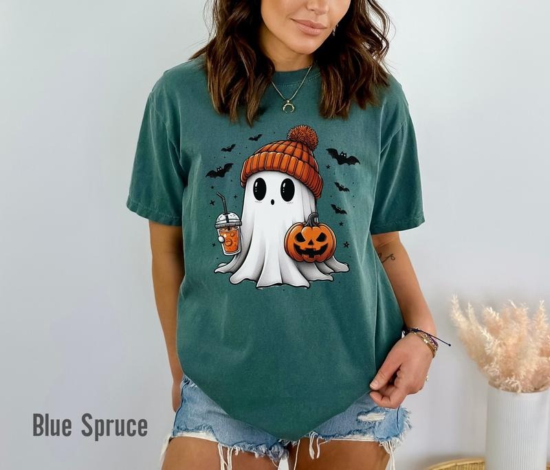 Halloween Ghost Comfort Colors Shirt, Cute Ghost Shirt, Womens Halloween Shirt, Cute Fall Shirt, Spooky Season Shirt, Gift For Halloween