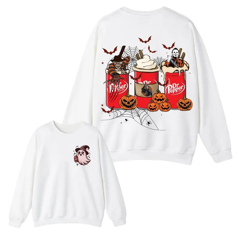 Halloween Ghost Pepper Sweatshirts, Pumpkin Pepper Cute Ghost Sweatshirt , Cute Fall Sweatshirt, Spooky Season , Gift For Halloween, Unisex Classic Cotton Tee with 2 Sided Graphic Print in All Sizes, For Men, For Women