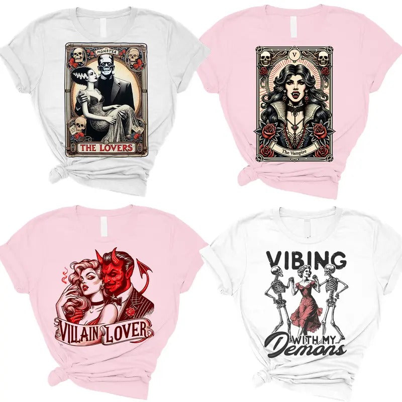 Halloween Shirts Round 3- Print is Sublimation, Unisex T-Shirt, Funny Tee, Womenswear Graphic Womenswear Graphic Womenswear Graphic