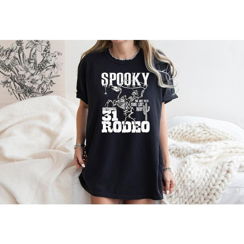 Halloween Spooky Rodeo Shirt, Halloween Shirt, Western Halloween Shirt, Cowboy Skeleton Shirt, Vintage Rodeo Sweatshirt, Cowboy Cowgirl vintage T-shirt, sweater and Hoodie cotton shirt