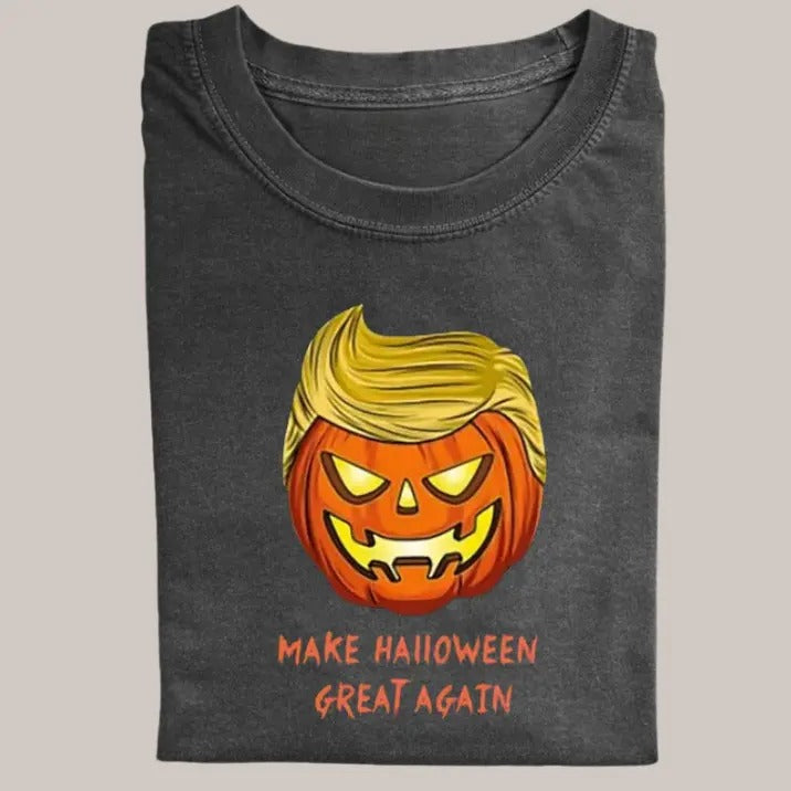 Halloween Vintage Tees, MAKE HAIIOWEEN GREAT AGAIN T-Shirt, Horror Movie Shirt, Unisex Funny Halloween Shirt Menswear Womenswear Streetwear