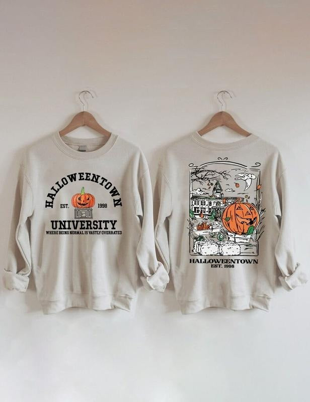 Halloweentown Est 1998 Back and Front Sweatshirt, Halloweentown University Sweater, Retro Halloweentown Sweat, Gift Autumn Fall Sweater
