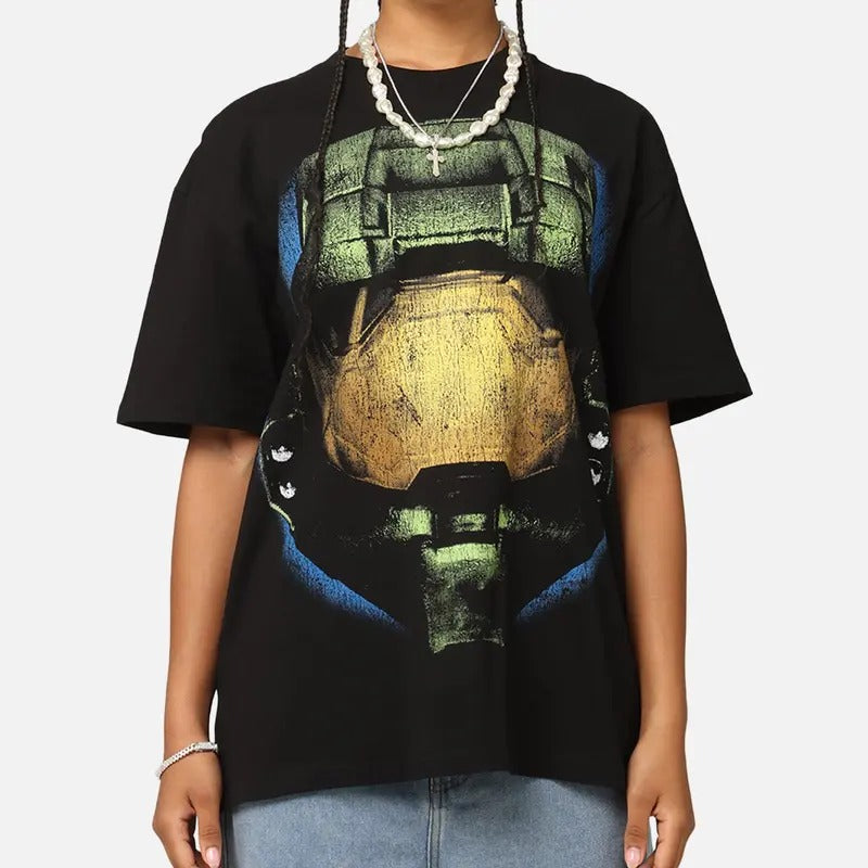 Halo Big Head T-Shirt Trending Movie Shirt Menswear Womenswear Streetwear Movie Fans Graphic Casual Clothing Crewneck Top