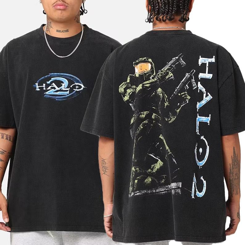 Halo Halo 2 Vintage T-Shirt, graphic vintage tee, unisex tee, video game lovers, gift for fans, crewneck menswear streetwear