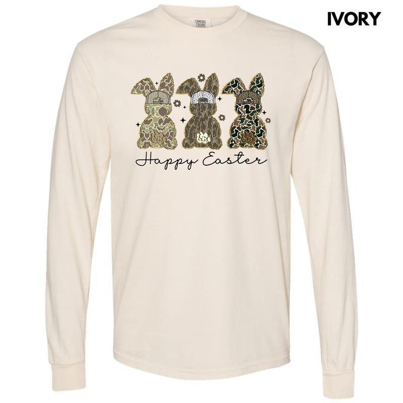 Happy Camo Easter Long Sleeve Comfort Colors T-Shirt 'NLB'