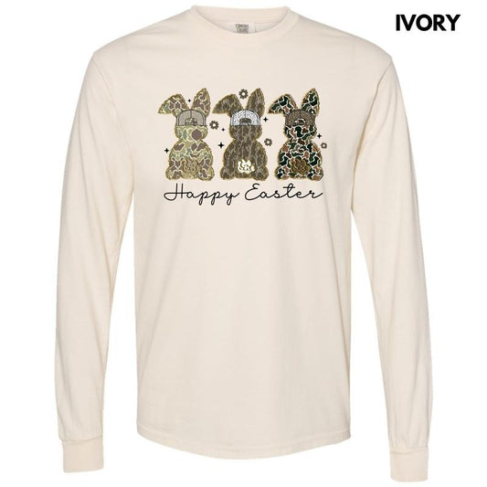 Happy Camo Easter Long Sleeve Comfort Colors T-Shirt 'NLB'