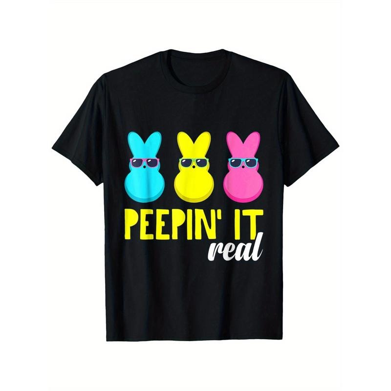 Happy Easter Bunny Egg Hunt Bunny Men Women Outfit T-Shirt, Unisex - Easter, Christmas Clearance, Valentine'S Day, Carnival, St Patrick'S Day Gifts for Parents, Friends, Family and Coworkers made in usa