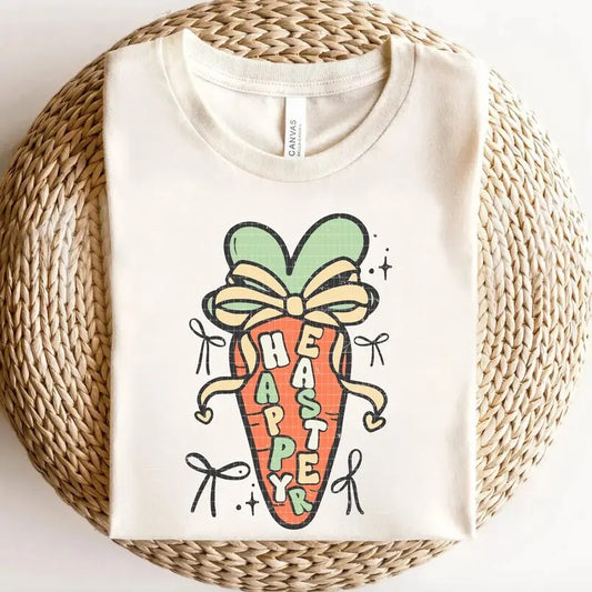 Happy Easter Coquette Carrot DTF Transfers - THIS IS NOT A SHIRT