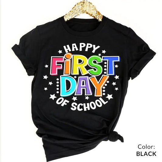 Happy First Day of School Teacher Shirt, Back to School Shirt for Teachers, Teacher Shirt Back to School Shirt Teacher Gift  T-shirt, sweater and Hoodie