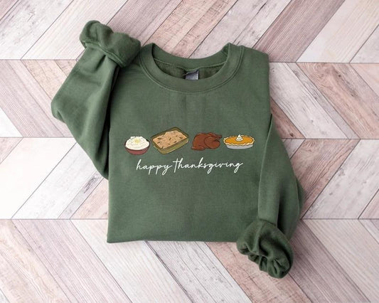 Happy Thanksgiving Sweatshirt, Inspired Fall Crewneck, Fall Shirt, Pumpkin Pie Sweatshirt, Thanksgiving Shirt Women, Fall Sweatshirt