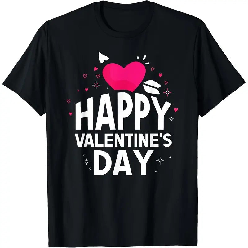 Happy Valentine's Day Love Date Couples Valentine T-Shirt-220gT-shirt 100% Cotton T-shirt made in usa