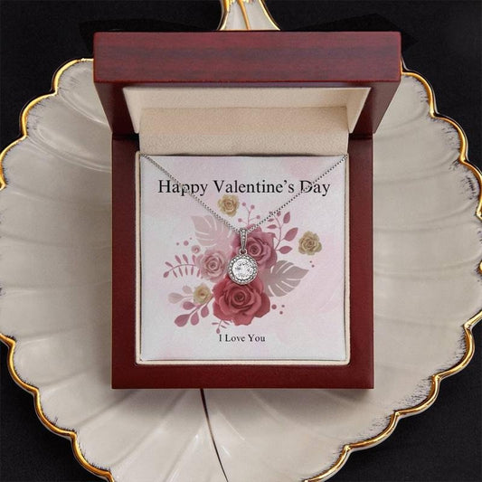 Happy Valentine's Day Necklace, Valentine Gift For Her, Wife, Girlfriend, Romantic Gift From Husband, Boyfriend, Love Necklace With Message Card, Gift For Her, Necklace With Gift Box, Valentine Gift Ideas, Birthstone Jewelry, Gifts For Valentines Day