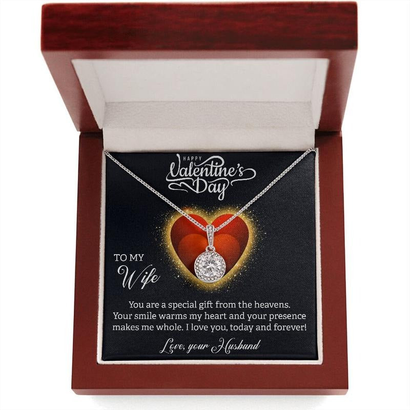 Happy Valentines Day Necklace, To My Wife Necklace, You Are A Special Gift From Heaven, Valentine Jewelry For Wife From Husband, Love Necklace With Message Card, Gift For Her, Necklace With Gift Box, Valentine Gifts, Jewelry Box, Gifts For Valentines Day