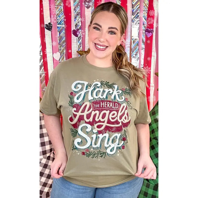 Hark the Herald Angels Sing Christmas Graphic T-Shirt