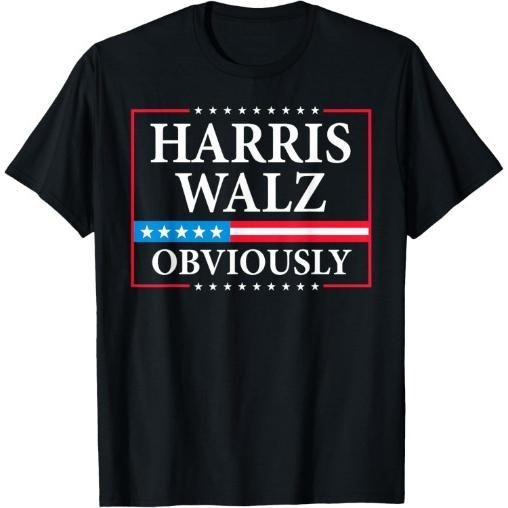 Harris Waltz 2024 Obviously Kamala Harris Tim Walz 2024 T-Shirt made in usastyle{n002}2