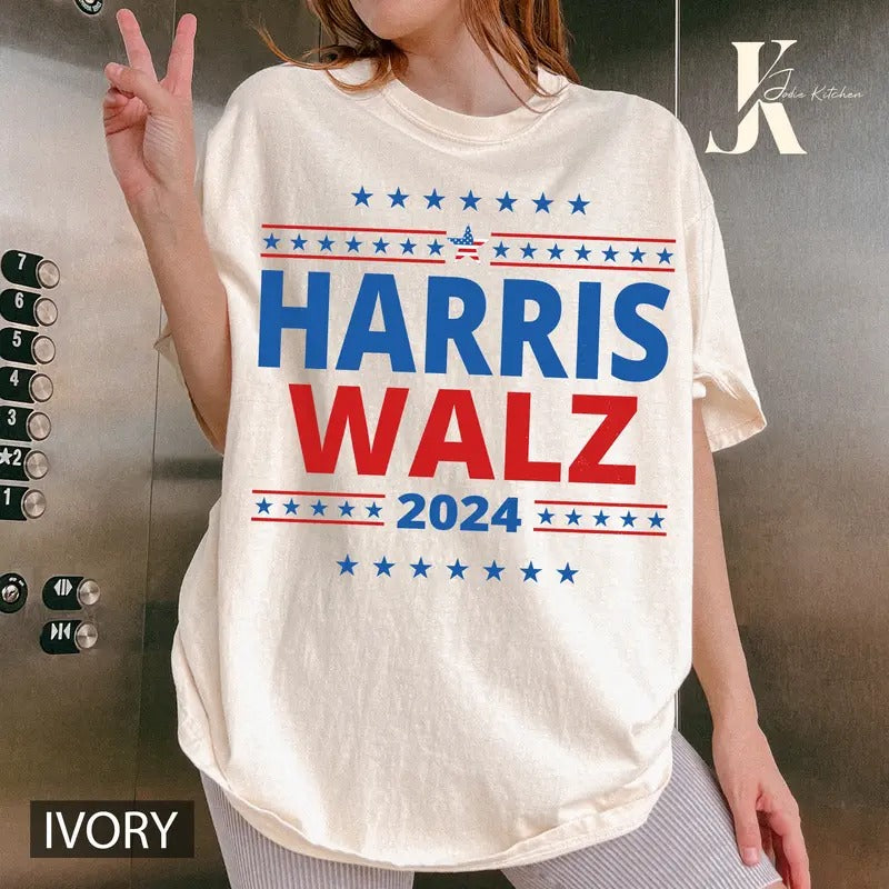 Harris Walz 2024 Shirt, Vote Kamala Tee, Tank Top- Sweatshirt, Kamala Harris Tim Walz Waltz Election Gift, President Campaign Hoodie - Unisex Tee T-Shirt Hoodie Sweatshirt Full Size Color, Apparel Menswear Cotton Top Basic Classic