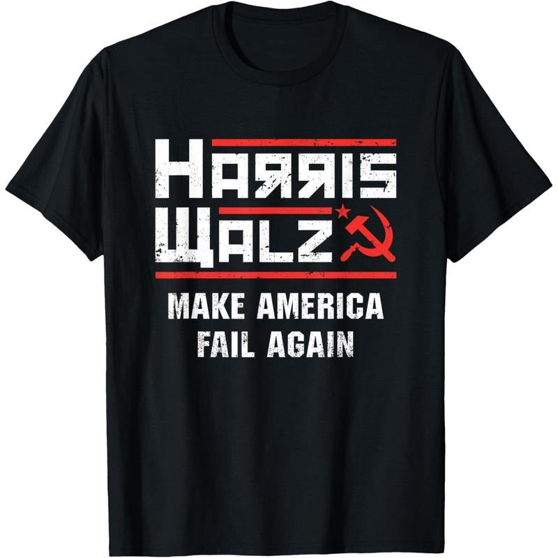 Harris Walz Make America Fail Again Anti Kamala Socialist T-Shirt made in usa