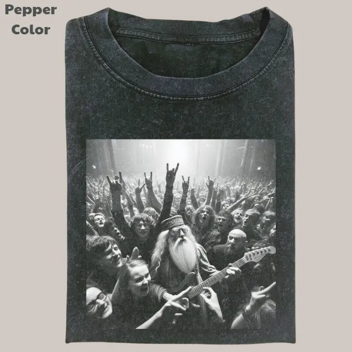 Harry Potter Vintage Tee, Dumbledore Playing Guitar T-Shirt, Meme Cringe Funny Dumb Shirts, Unisex Movie Shirt Menswear Womenswear Streetwear