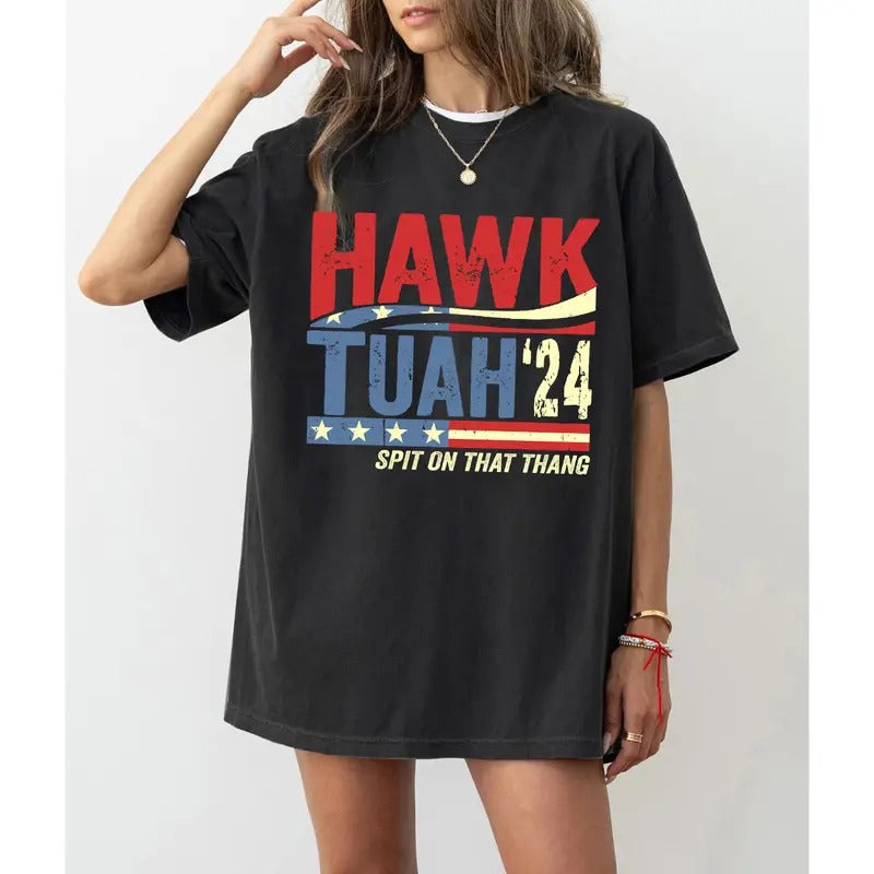 Hawk Tuah Spit On That Thang Vintage T-Shirt, Hawk Tuah Shirt, Funny Meme Shirt, Hawk Tuah 24 Tshirt, Spit On That Thang
