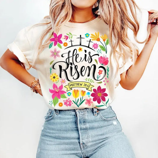 He is Risen tshirt-sweatshirt-hoodie, Boho Easter tshirt, Matthew 28:6, Christian Easter sweatshirt, Easter Jesus hoodie, Bible Verse tshirt, Easter Cross sweatshirt, Happy Easter tshirt
