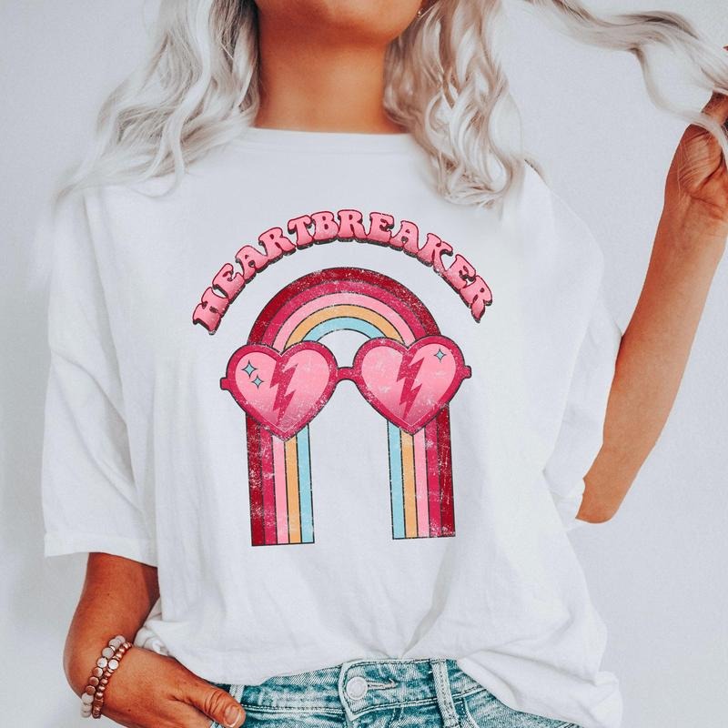 Heart Breaker, Love, Sunglasses, Retro, Comfort Colors Tshirt, Valentine's Day, Valentine's Day Comfort Colors Tshirt, Women's Graphic Tee, Love, Heart, Cupid