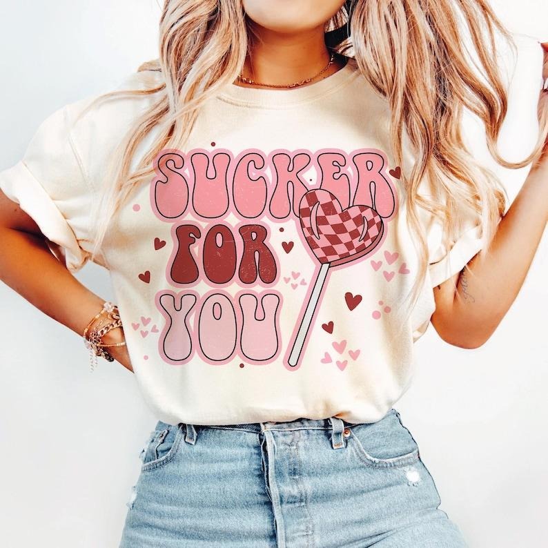 Heart Sucker Shirt, Sucker For You Shirt, Happy Valentines Day Shirt, Retro Valentine, Funny Valentine Shirt