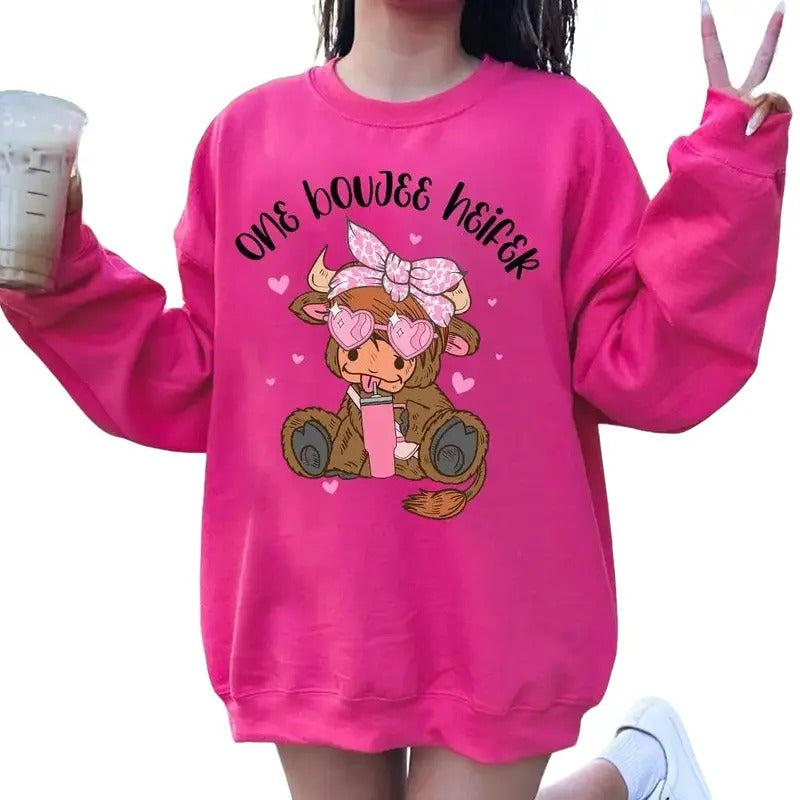 Heifer Valentine Shirt, Highland Cow Valentine Sweatshirt, Valentine Day Western Country Shirt, Love Cow Valentines Day, Valentines Sweatshirt, Gifts For Her. Perfect for Valentines Day Gifts for Her. Comfort Cute Fit Womenswear