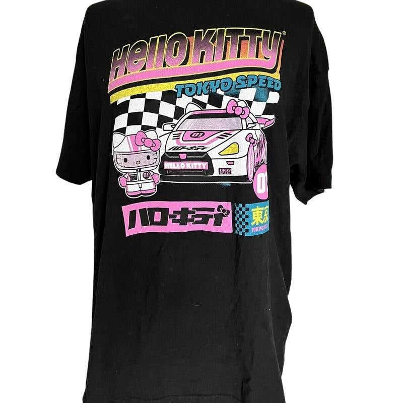 Hello Kitty rare TOKYO SPEED Hello Kitty car racer women's T-Shirt, Hello Kitty Shirt Top Womenwear Womenswear Underwear Lady Comfort