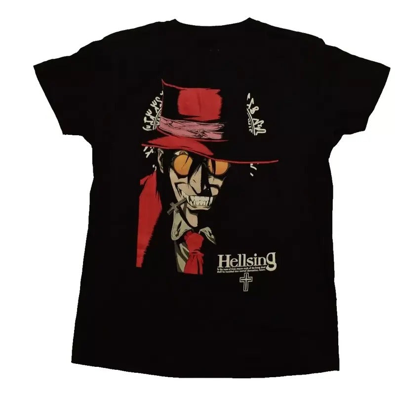 Hellsing Mens Alucard Anime Black Shirt, Classic Horror Gift, Halloween Tee
