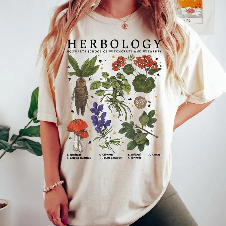 Herbology Plants Shirt,Gardening Shirt, Herbology tshirt,Plant Lover gift, Botanical Shirt,Plant Lover Shirt,Plant Wizard Pottery Shirt Casual Cotton