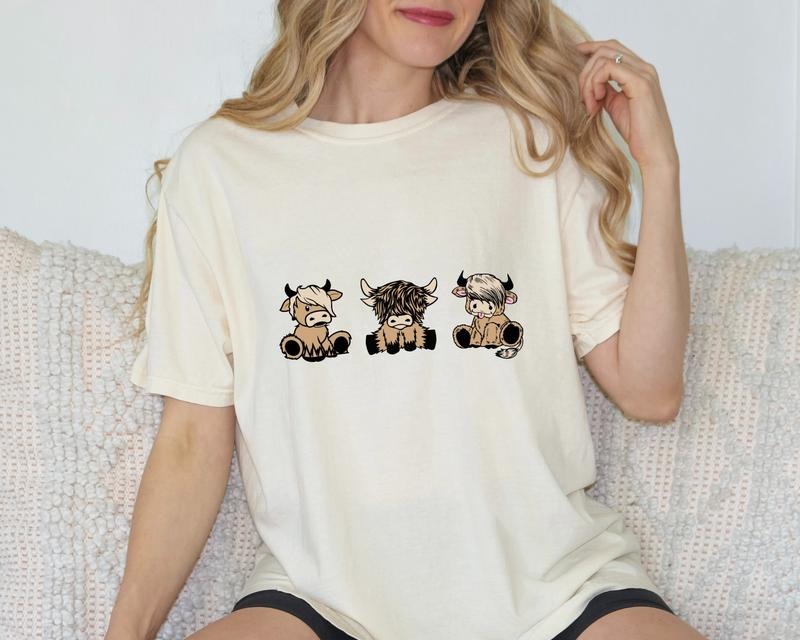 Highland Cow Shirt Cute Cow Shirt Cow Shirt Baby Cow Western Shirt Cute Highland Gifts Cow Lover Animal Lover Gift