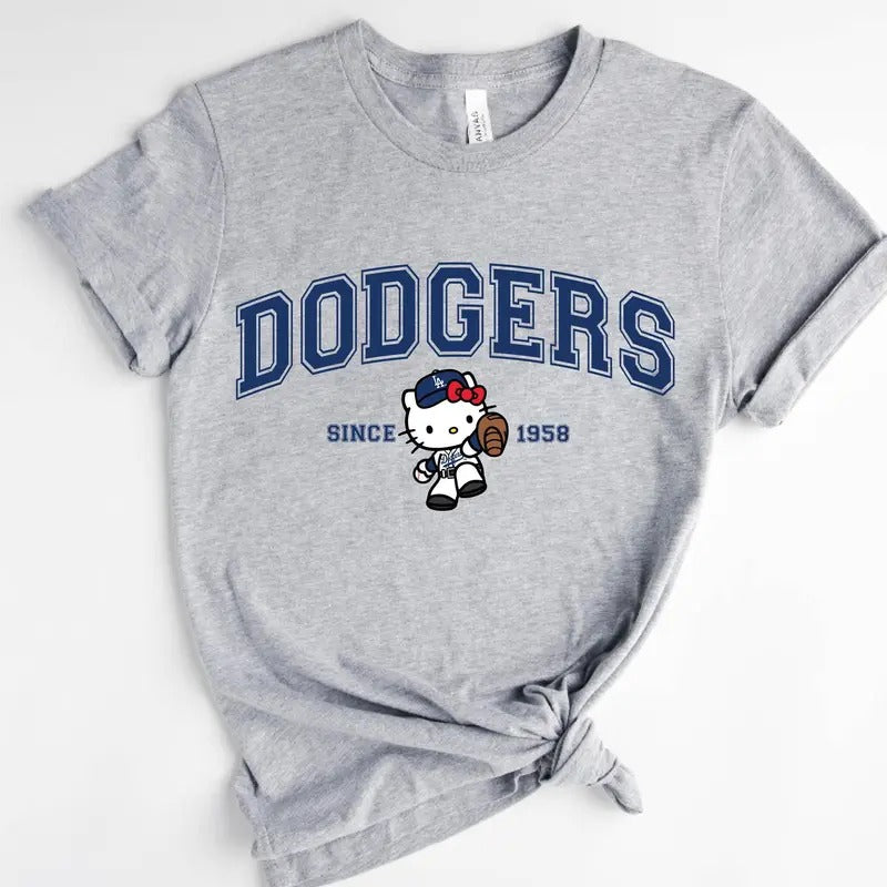 Hk D0dgers Since 1958 Baseball T Shirt, Cute Baseball Fan Apparel, Varsity Blue Baseball Shirt, Game Day Outfit, Sport Lovers Shirt, Unisex T-Shirt, Gifts For Women, Short Sleeve Tee Shirt