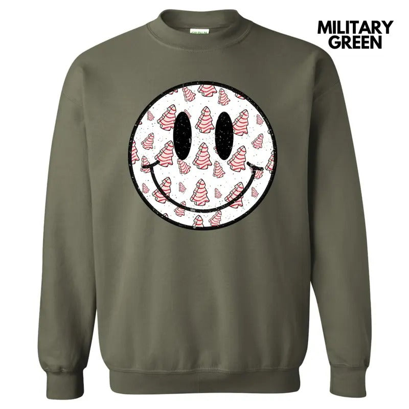 Holiday Cake Happy Face Sweatshirt 'NLB'