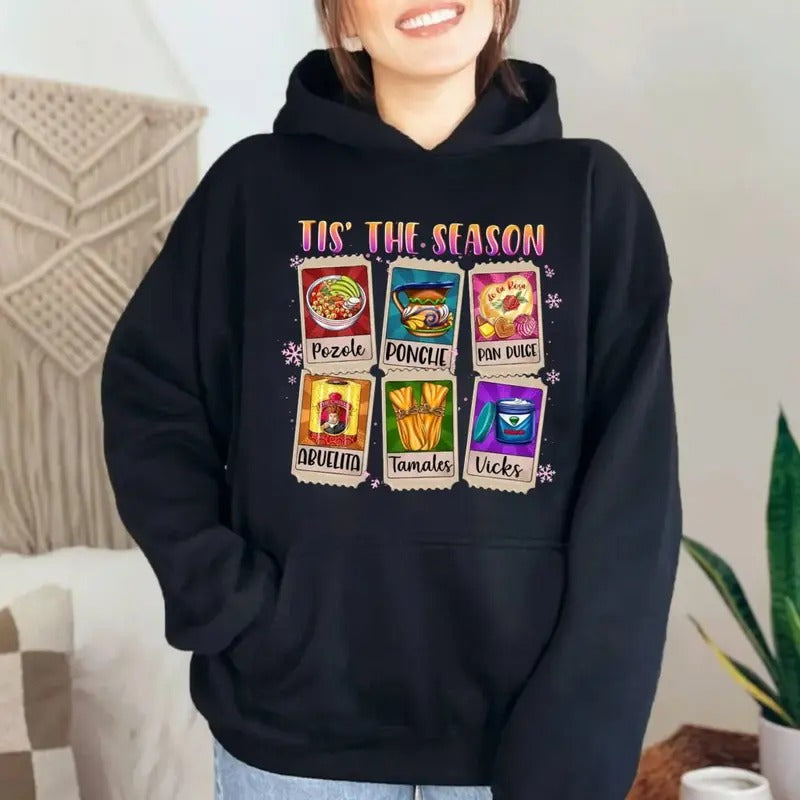 Holiday Joy Shirt, Cozy Mexican Sweater, Merry Christmas Hoodie, Latina Festive Sweatshirt, Sweet Bread Christmas Pullover for Everyone