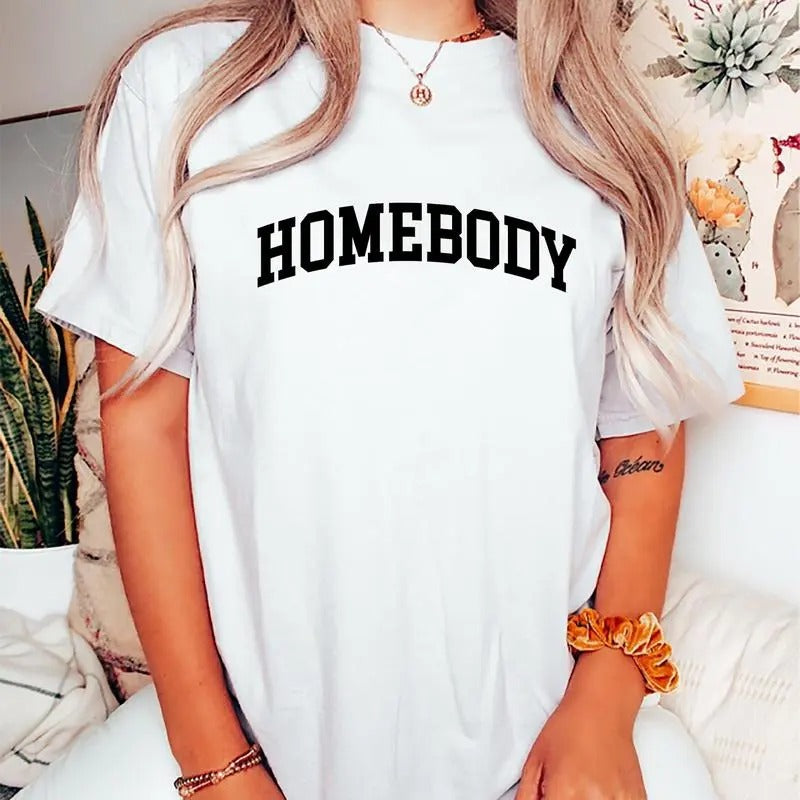 Homebody Vintage Tee, The Homebody Club Graphic Tee Women, Work From Home Lover Shirts, Comfort Collar