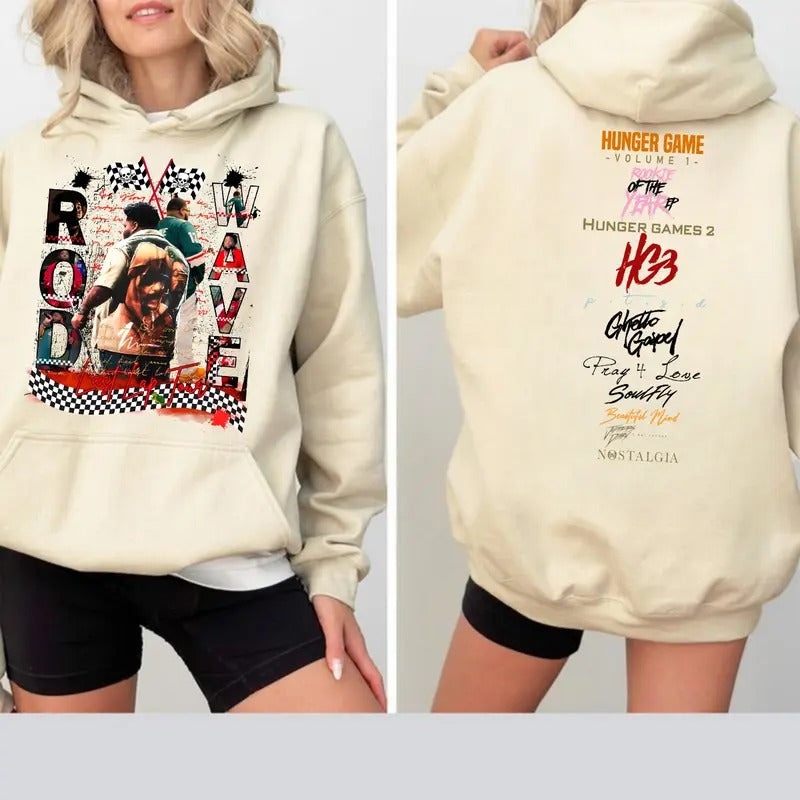 Rod Wave Last Lap In Rod We Trust 2 Sides Tshirt/Sweatshirt/Hoodie - 100% Cotton Classic Fit Available in Sizes S-3XL - MENS - Ribbed, Day